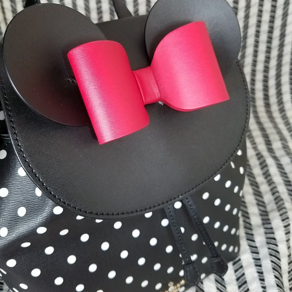 MAKE A REASONABLE OFFER Kate Spade Dot Minnie Mouse Black backpack New With Tag - Picture 4 of 7